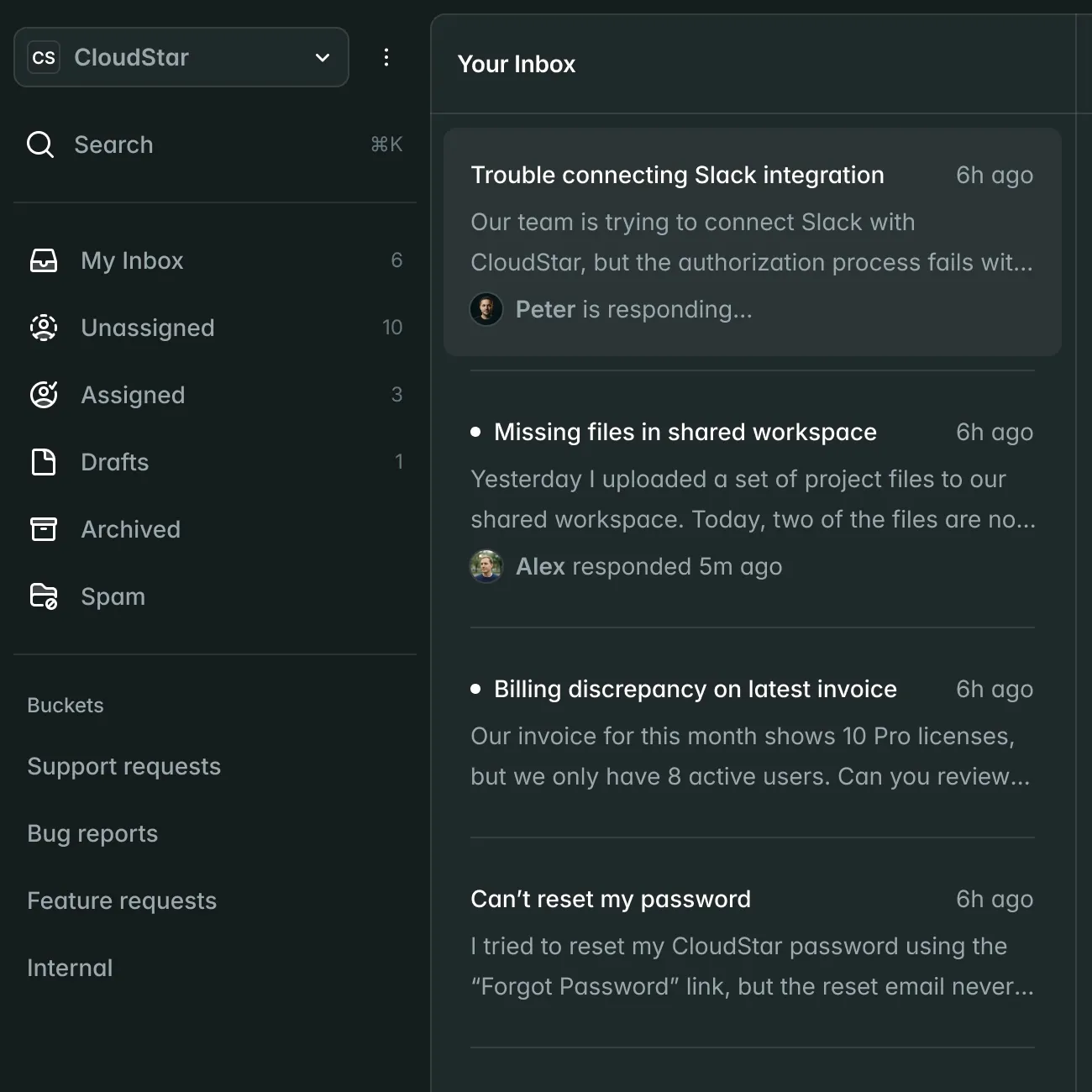 Organised evidence workspace