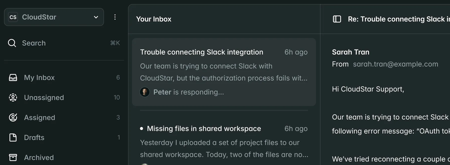 Organised evidence workspace