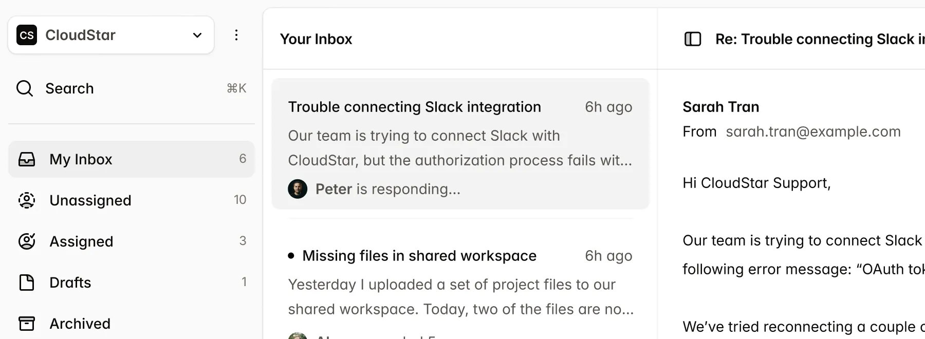 Organised evidence workspace